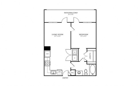 A1 Floor Plan at Addison Medical Center Apartments, San Antonio, TX